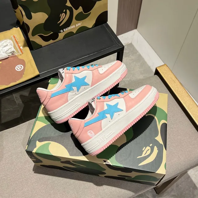 A Bathing Ape BAPE STA Pink White Blue Lifestyle Sneakers 6