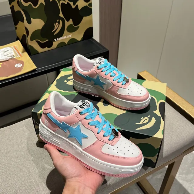 A Bathing Ape BAPE STA Pink White Blue Lifestyle Sneakers 7