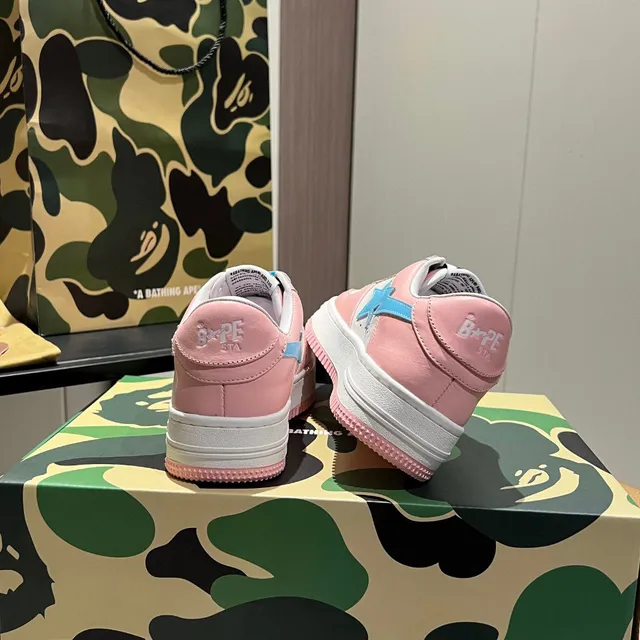 A Bathing Ape BAPE STA Pink White Blue Lifestyle Sneakers 8