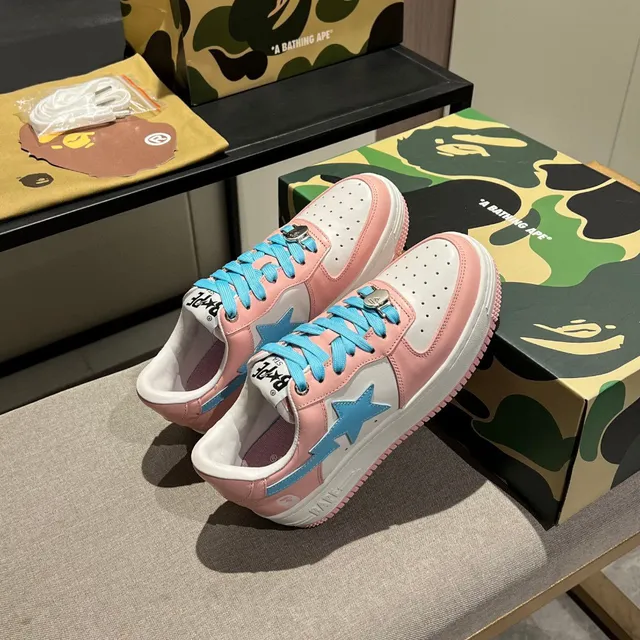 A Bathing Ape BAPE STA Pink White Blue Lifestyle Sneakers 9