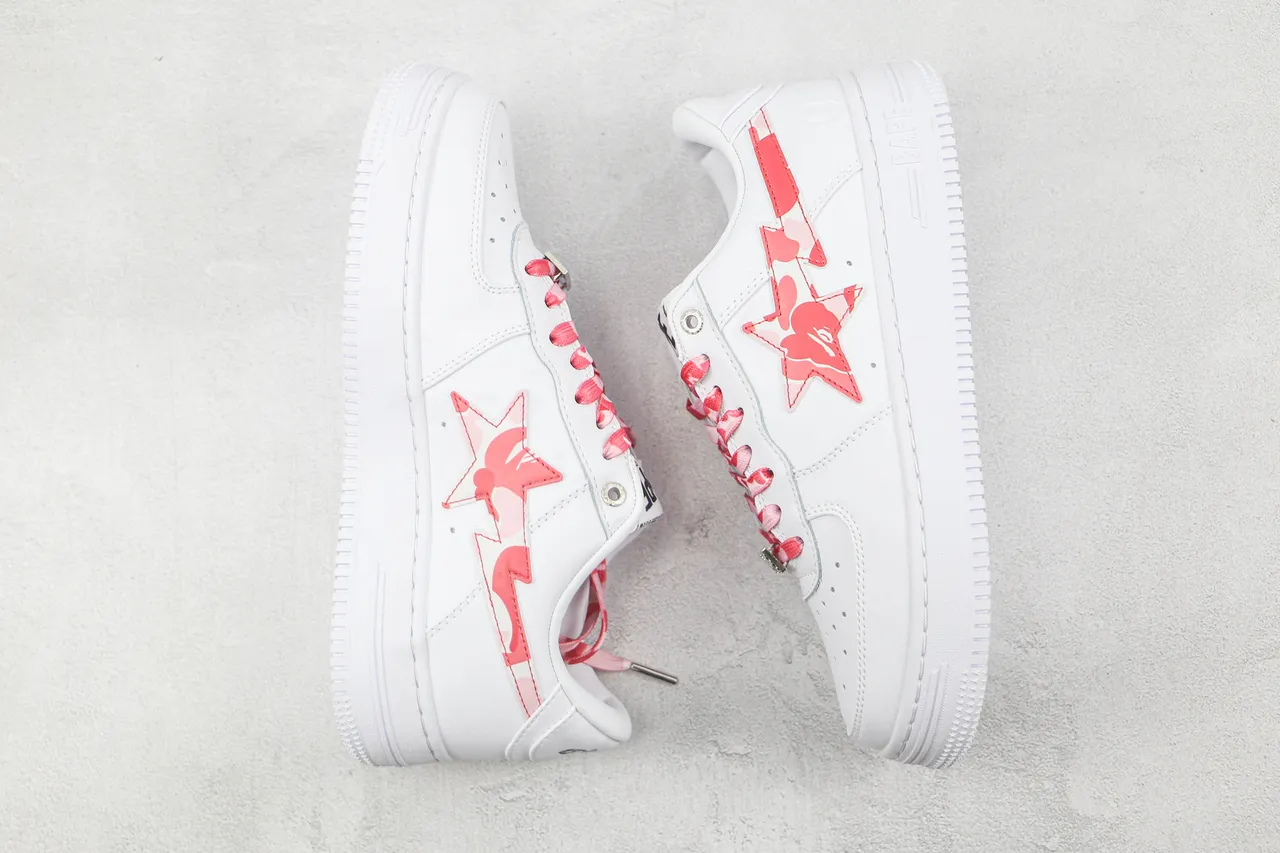 A Bathing Ape BAPE STA White Red Camo Lifestyle Sneakers 2