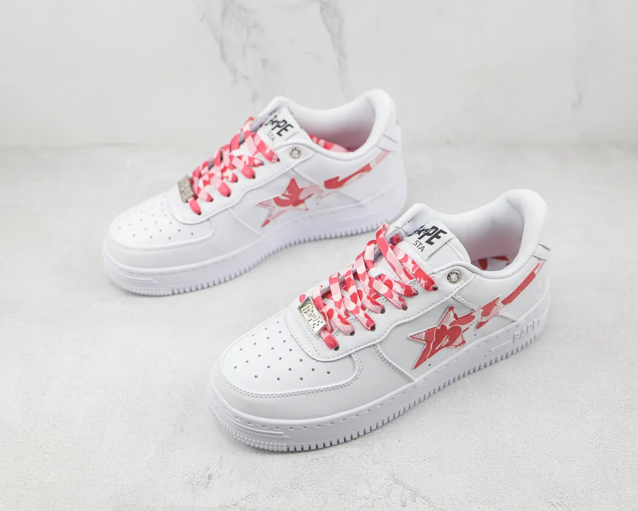 A Bathing Ape BAPE STA White Red Camo Lifestyle Sneakers 4