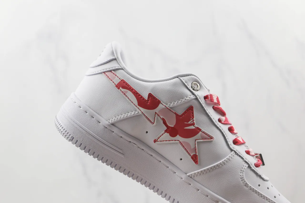 A Bathing Ape BAPE STA White Red Camo Lifestyle Sneakers 5