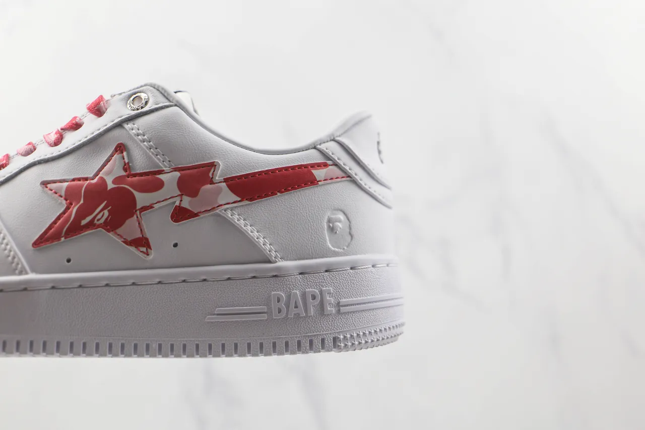 A Bathing Ape BAPE STA White Red Camo Lifestyle Sneakers 7