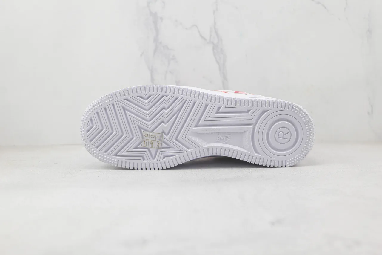 A Bathing Ape BAPE STA White Red Camo Lifestyle Sneakers 8