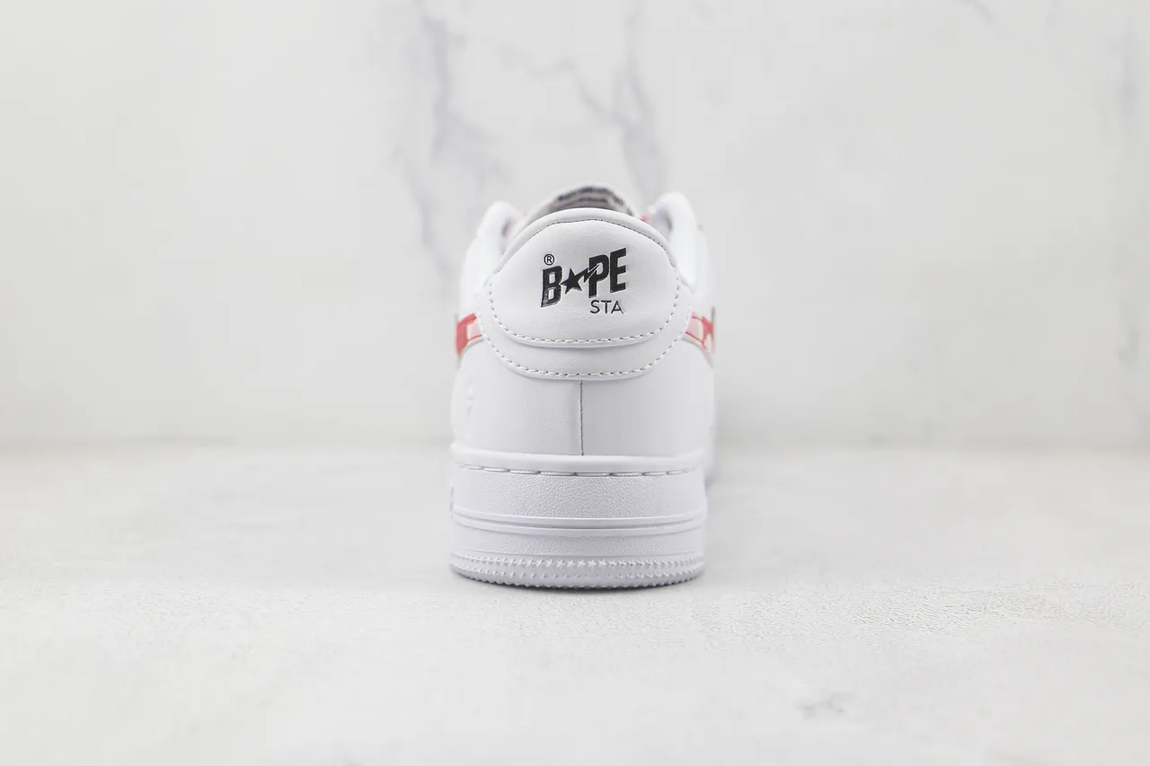 A Bathing Ape BAPE STA White Red Camo Lifestyle Sneakers 9