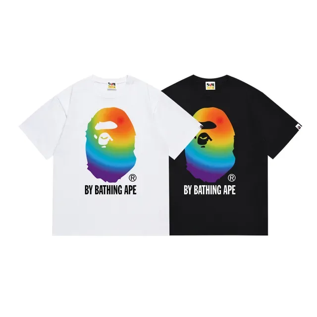 A Bathing Ape Rainbow Gradient Ape Head Graphic T-Shirt 1