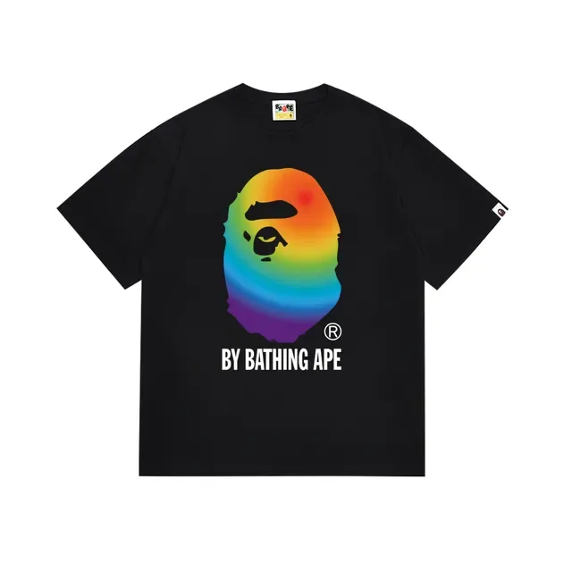 A Bathing Ape Rainbow Gradient Ape Head Graphic T-Shirt 4