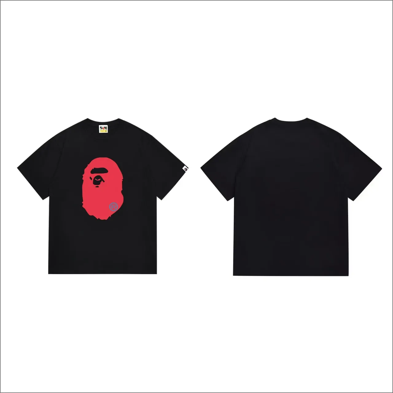 A Bathing Ape Red Ape Head Graphic Black T-Shirt 2