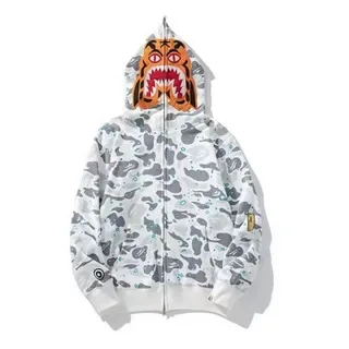 A Bathing Ape Shark Black Orange Full-Zip Oversized Hood Appliqué Hoodie 5