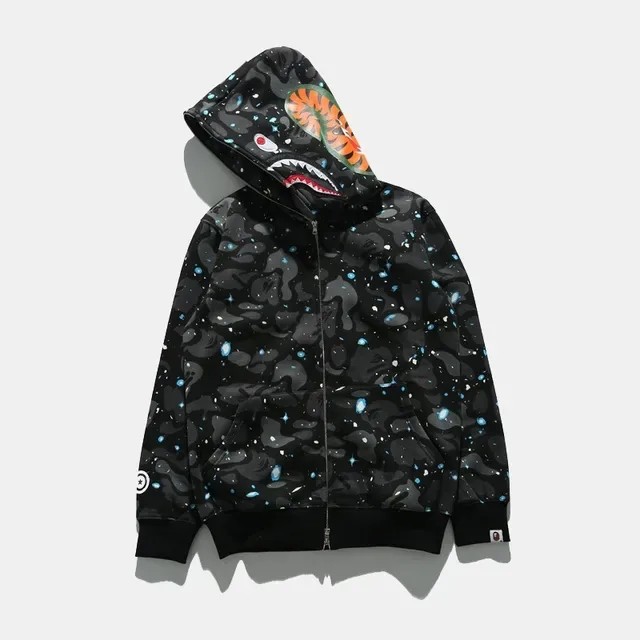 A Bathing Ape Shark Black White Full-Zip Hood Hoodie 2