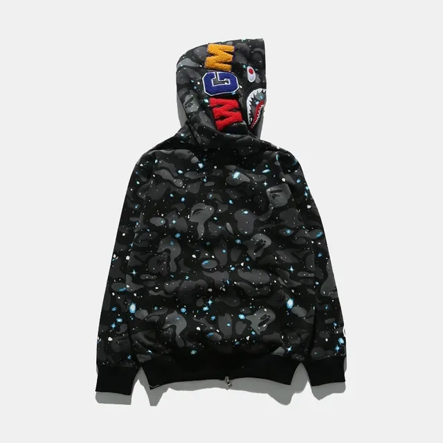 A Bathing Ape Shark Black White Full-Zip Hood Hoodie 6