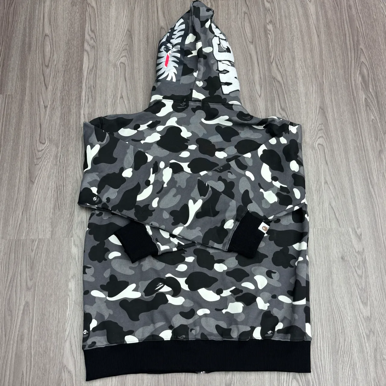 A Bathing Ape Shark Black White Full-Zip Hood Hoodie 3