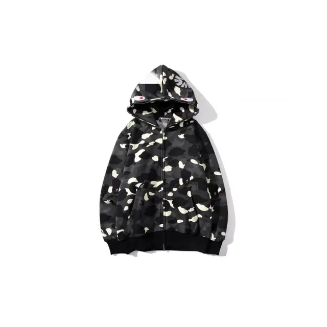 A Bathing Ape Shark Black White Full-Zip Hood Hoodie 7