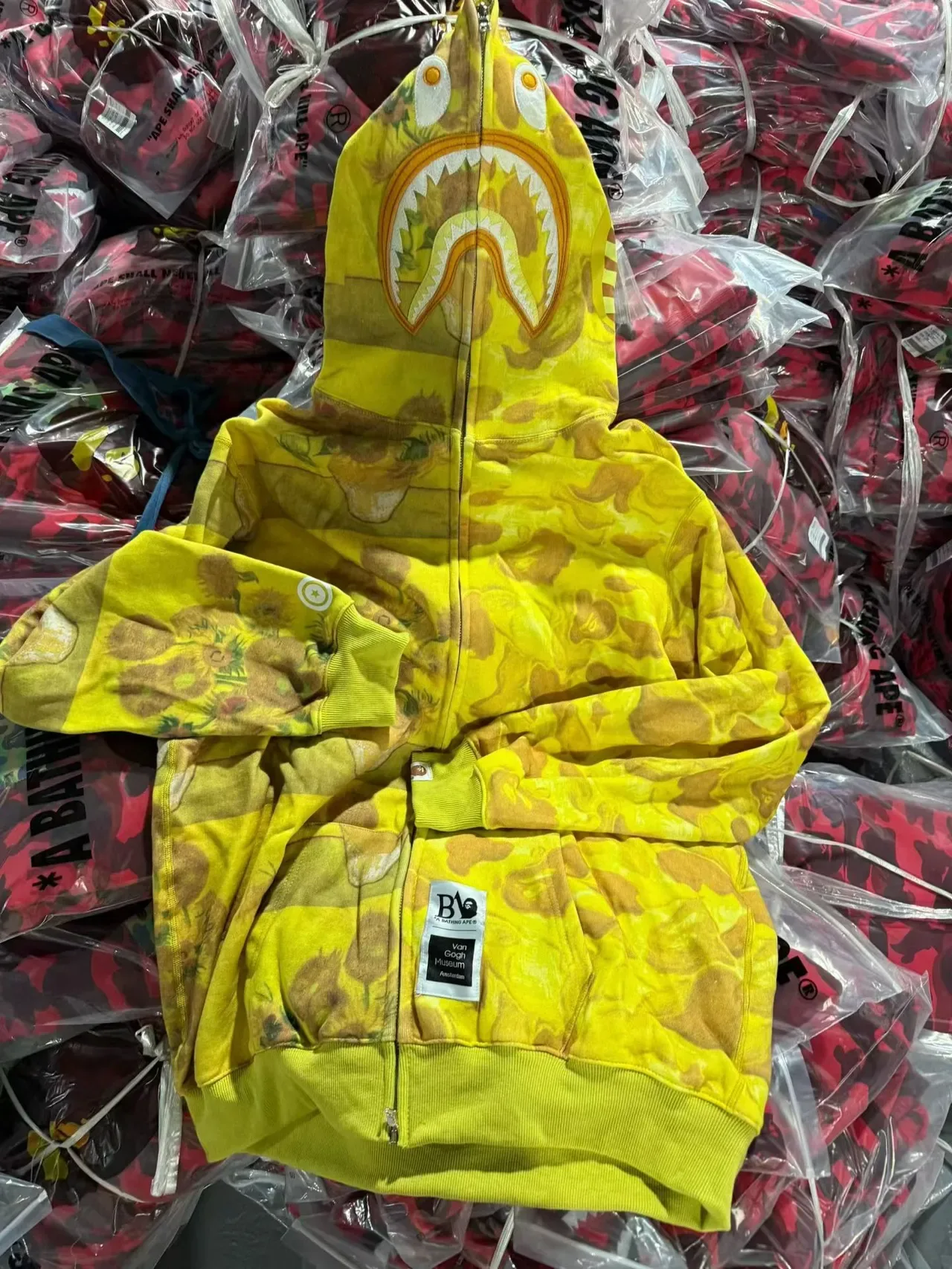 A Bathing Ape Shark Yellow Blue Full-Zip Hood Hoodie 3