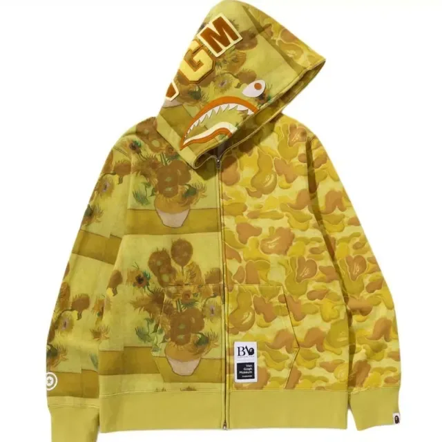 A Bathing Ape Shark Yellow Blue Full-Zip Hood Hoodie 4