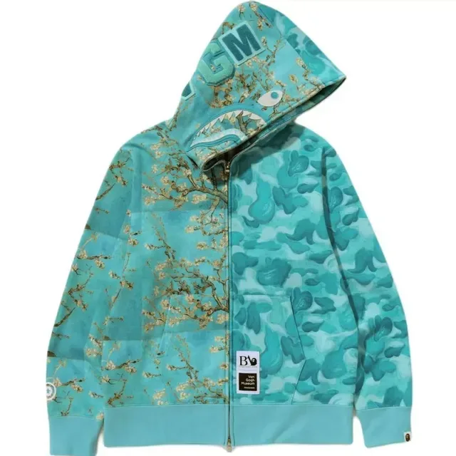 A Bathing Ape Shark Yellow Blue Full-Zip Hood Hoodie 5