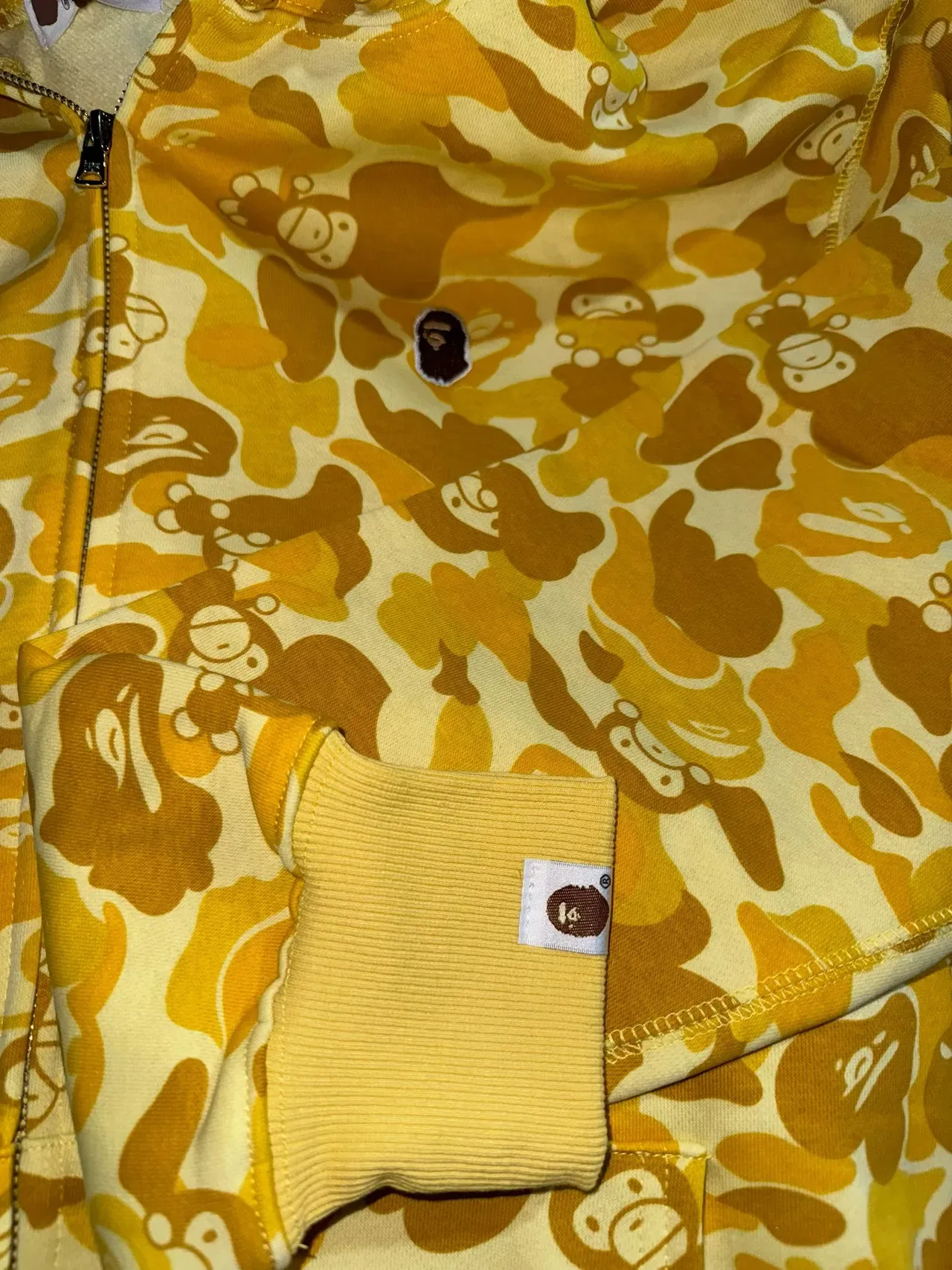A Bathing Ape Shark Yellow Multicolor Full-Zip Appliqué Hoodie 5
