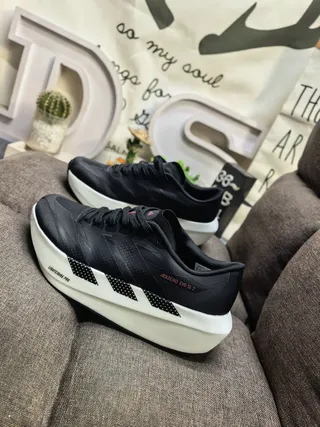 Adidas Adizero Evo SL 2 Black White Running Shoes 7