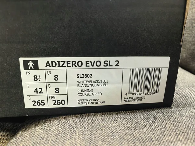 Adidas Adizero Evo SL 2 White Black Running Shoes 2