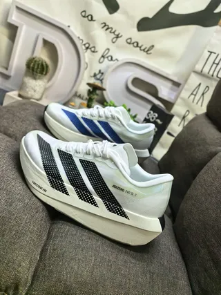 Adidas Adizero Evo SL 2 White Black Running Shoes 7