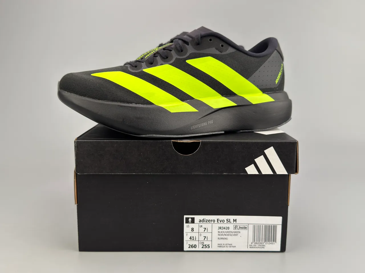 Adidas Adizero Evo SL Noir Néon Jaune Chaussures de running 4