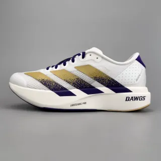Adidas Adizero Evo SL Chaussures de running blanches violettes dorées