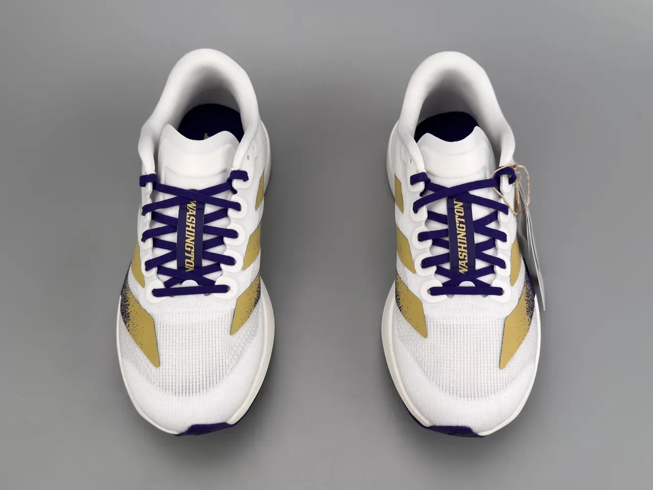 Adidas Adizero Evo SL Chaussures de running blanches violettes dorées 9