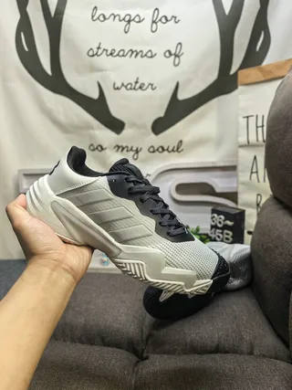 Adidas Beige Black Midsole Mesh And Synthetic Overlay Upper Chunky Sneakers 5