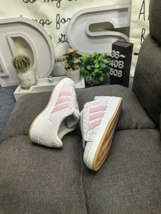 Adidas Beige Pink Suede Upper Three-Stripe Side Panel Lifestyle Sneakers 6