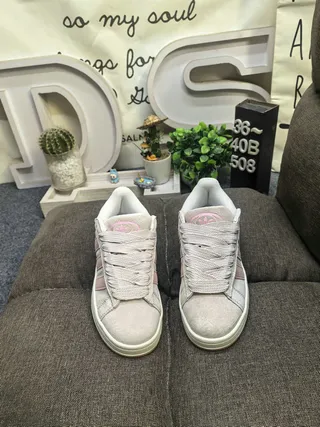 Adidas Beige Pink Suede Upper Three-Stripe Side Panel Lifestyle Sneakers 10