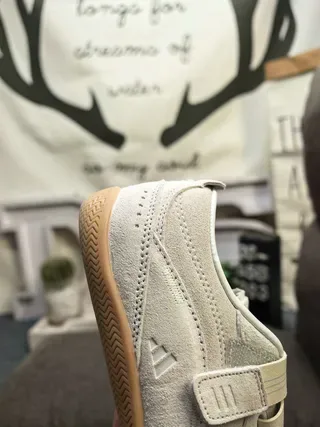 Adidas Beige White Laceless Velcro Strap Closure Suede-Like Upper Lifestyle Sneakers 3