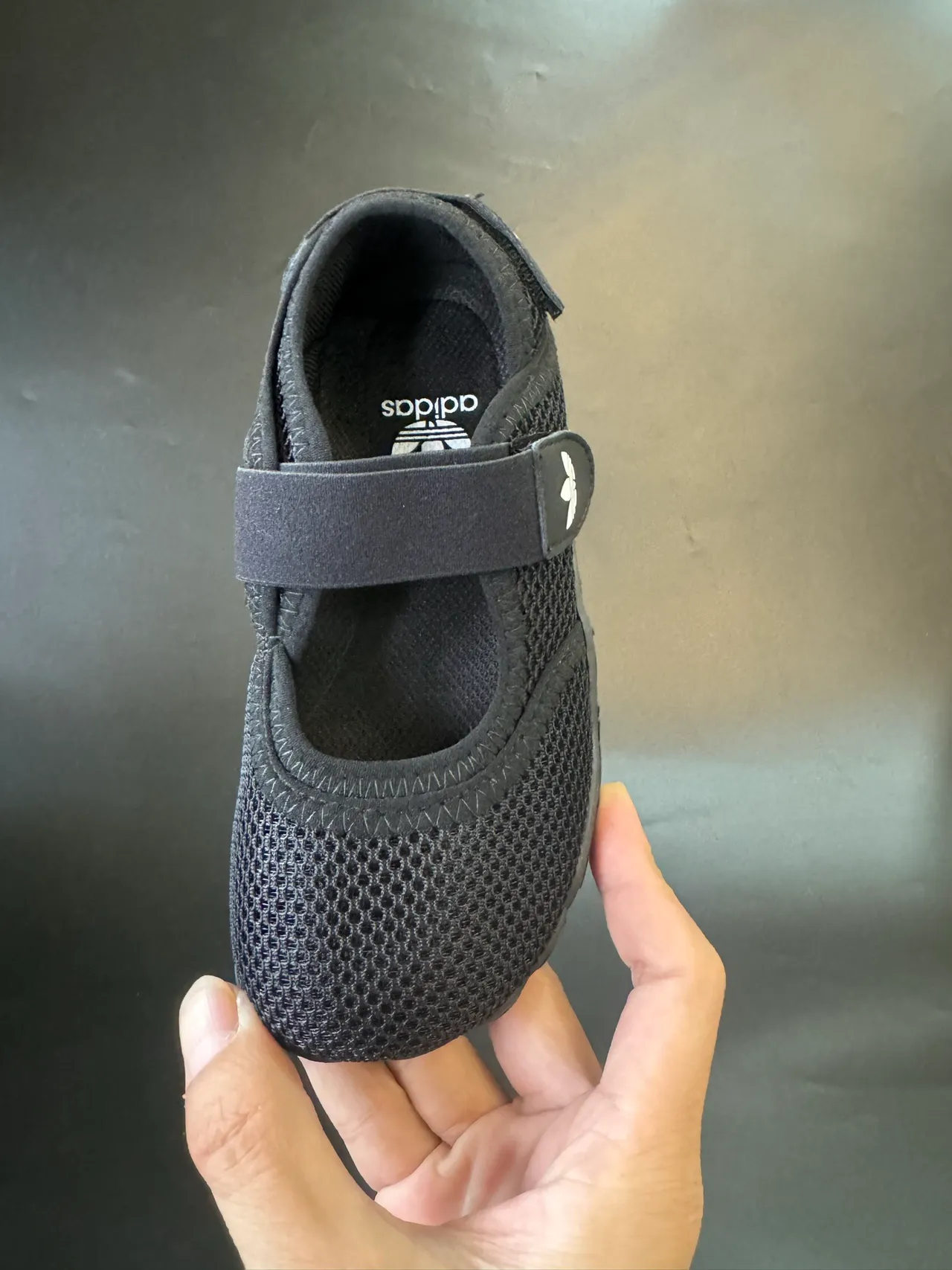 Adidas Beige Blanc Haut en Maille Bride Velcro Simple Mary Jane Chaussures 23