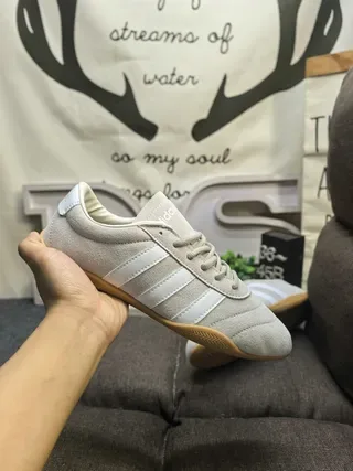 Adidas Beige White Suede Upper Three Stripes Lifestyle Sneakers 5