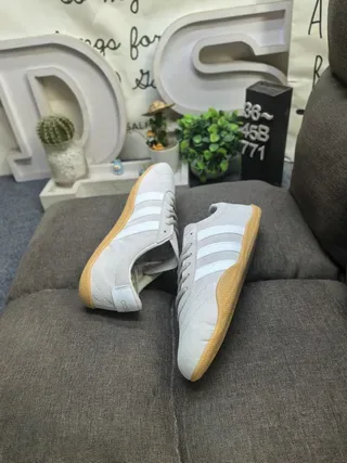 Adidas Beige White Suede Upper Three Stripes Lifestyle Sneakers 6