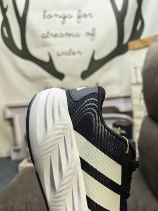 Adidas Black and Yellow Three-Stripe Knit Sneakers 23