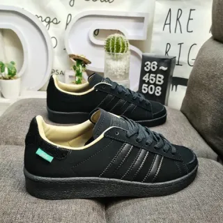 Adidas Black Beige Suede Upper Cream Lining Lifestyle Sneakers