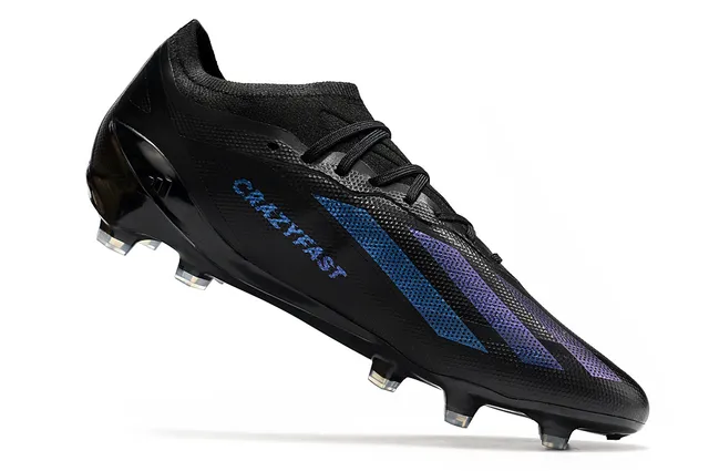 Adidas Black Blue Low-Cut Sock-Fit Upper Iridescent Gradient Stripes Firm-Ground Soccer Shoes 2