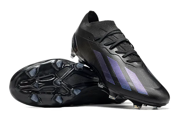 Adidas Black Blue Low-Cut Sock-Fit Upper Iridescent Gradient Stripes Firm-Ground Soccer Shoes 4