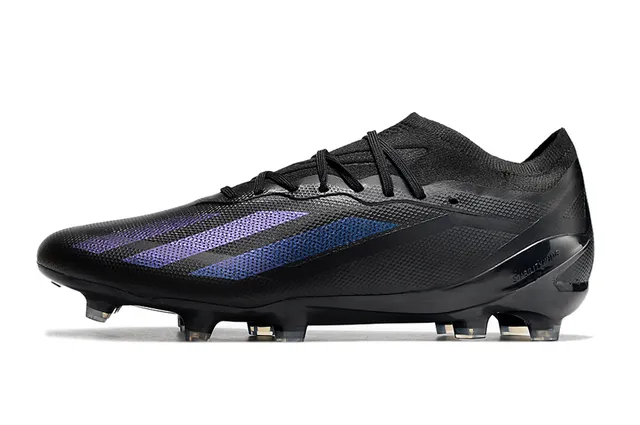 Adidas Black Blue Low-Cut Sock-Fit Upper Iridescent Gradient Stripes Firm-Ground Soccer Shoes 7