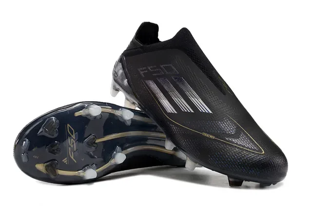 Adidas Noir et Or Collet à la Cheville Texturé Synthétique Supérieur Tacón Firm-Ground Chaussures de Football 3