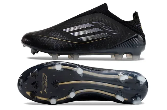 Adidas Noir et Or Collet à la Cheville Texturé Synthétique Supérieur Tacón Firm-Ground Chaussures de Football 5