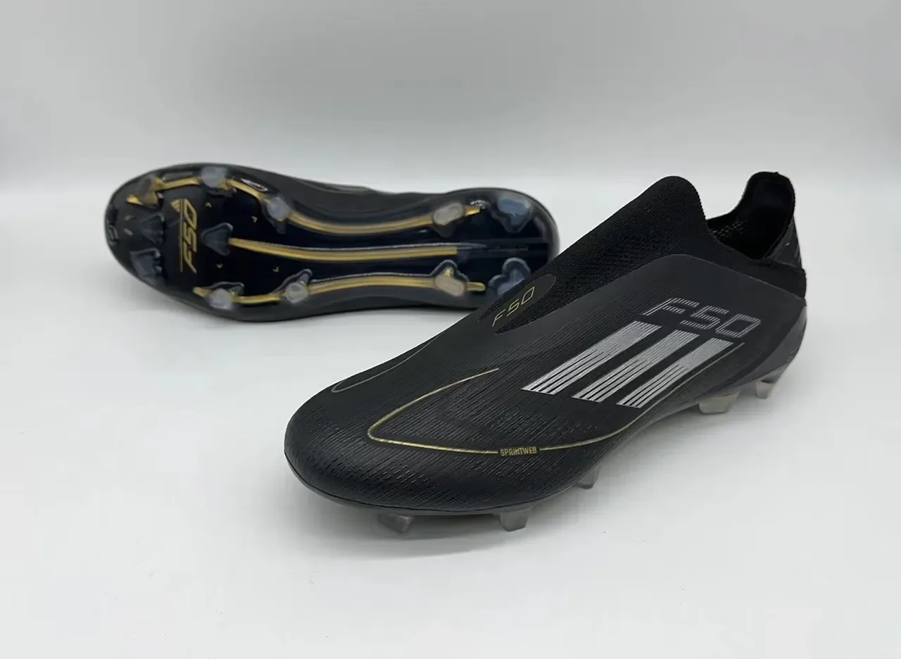 Adidas Noir et Or Collet à la Cheville Texturé Synthétique Supérieur Tacón Firm-Ground Chaussures de Football 12