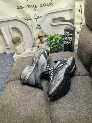 Adidas Black Gray Deconstructed Asymmetrical Paneling Lifestyle Sneakers 6