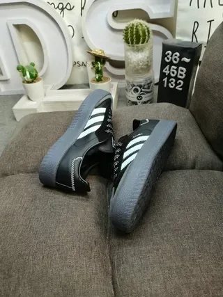 Adidas Black Green Low-Top Cupsole Lifestyle Sneakers 6
