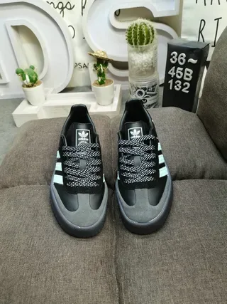 Adidas Black Green Low-Top Cupsole Lifestyle Sneakers 10
