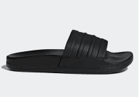 Adidas Black Monochrome Three-Stripe Strap Slippers 7