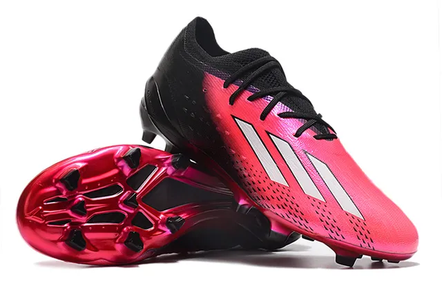 Adidas Black Pink Low-Cut Sock-Fit Collar Gradient Upper Firm-Ground Soccer Shoes 4