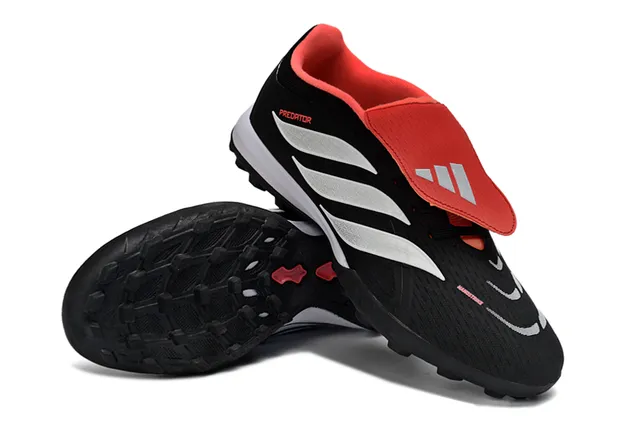Adidas Chaussures de Football Turf Noir Rose Low-Cut Fermeture par Sangle 4