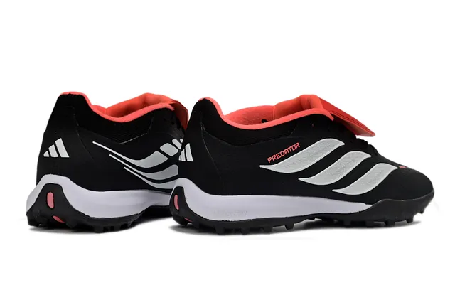 Adidas Chaussures de Football Turf Noir Rose Low-Cut Fermeture par Sangle 5